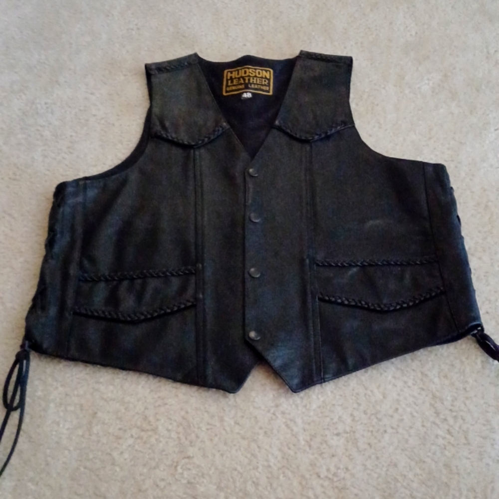 Hudson Leather Biker Vest